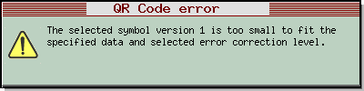 QR Error message